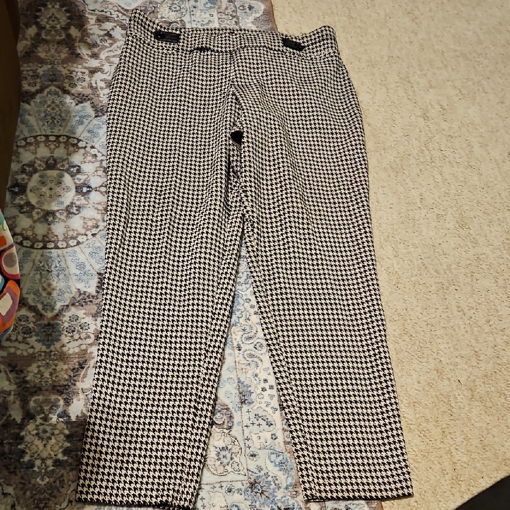 Soho Black and White Houndstooth Trousers